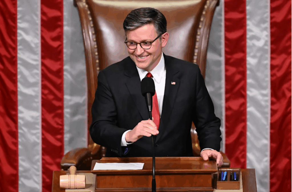 House Speaker Mike Johnson responds after the House approves former President Donald Trump’s tax bill at the U.S. Capitol on July 3. (Photo: Alex Wroblewski/Getty Images)

